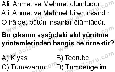 Kelam 1 Dersi 2025-2026 yılı 1. Dönem sınavı 7. Soru