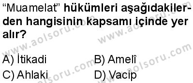 Kelam 1 Dersi 2025-2026 yılı 1. Dönem sınavı 8. Soru