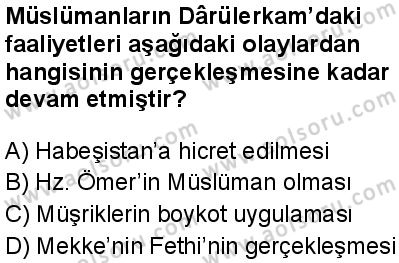 Siyer 1 Dersi 2025-2026 yılı 1. Dönem sınavı 7. Soru