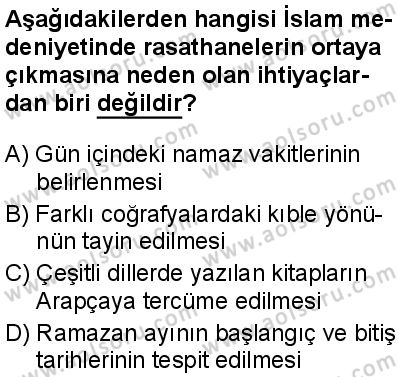 Din Kültürü ve Ahlak Bilgisi 7 Dersi 2025-2026 yılı 1. Dönem sınavı 4. Soru