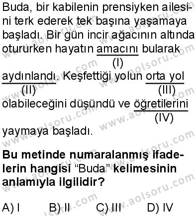 Din Kültürü ve Ahlak Bilgisi 8 Dersi 2025-2026 yılı 1. Dönem sınavı 6. Soru