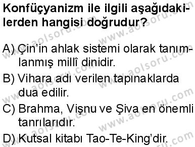 Din Kültürü ve Ahlak Bilgisi 8 Dersi 2025-2026 yılı 1. Dönem sınavı 7. Soru