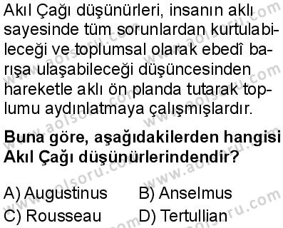 Felsefe 4 Dersi 2025-2026 yılı 1. Dönem sınavı 1. Soru