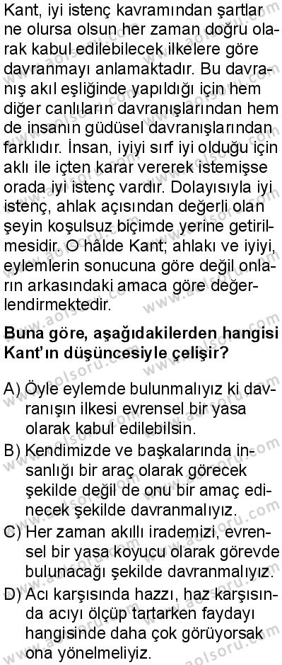Felsefe 4 Dersi 2025-2026 yılı 1. Dönem sınavı 5. Soru