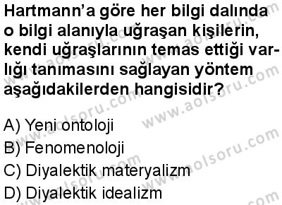 Felsefe 4 Dersi 2025-2026 yılı 1. Dönem sınavı 9. Soru
