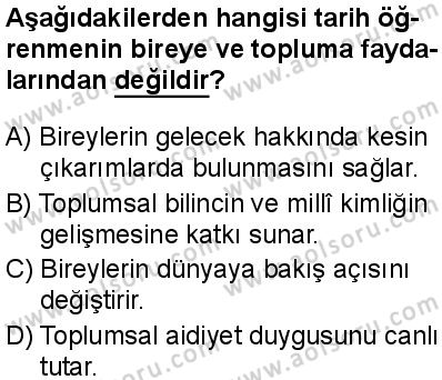 Tarih 1 Dersi 2025-2026 yılı 1. Dönem sınavı 1. Soru
