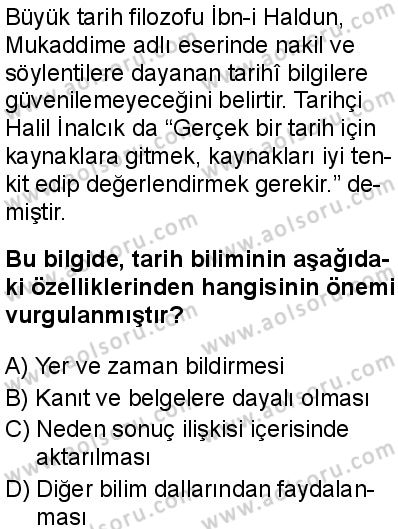 Tarih 1 Dersi 2025-2026 yılı 1. Dönem sınavı 2. Soru