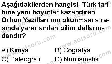 Tarih 1 Dersi 2025-2026 yılı 1. Dönem sınavı 3. Soru
