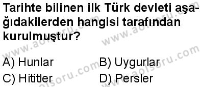 Tarih 1 Dersi 2025-2026 yılı 1. Dönem sınavı 6. Soru