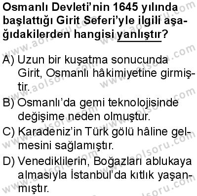 Seçmeli Tarih 1 Dersi 2025-2026 yılı 1. Dönem sınavı 3. Soru
