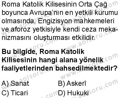 Seçmeli Tarih 1 Dersi 2025-2026 yılı 1. Dönem sınavı 4. Soru