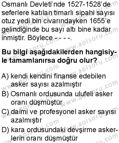 Seçmeli Tarih 1 Dersi 2025-2026 yılı 1. Dönem sınavı 8. Soru