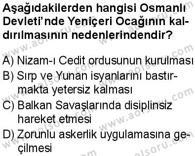 Seçmeli Tarih 1 Dersi 2025-2026 yılı 1. Dönem sınavı 9. Soru
