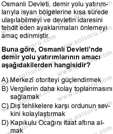 Seçmeli Tarih 1 Dersi 2025-2026 yılı 1. Dönem sınavı 10. Soru