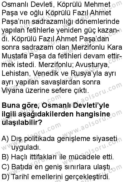Tarih 5 Dersi 2025-2026 yılı 1. Dönem sınavı 2. Soru