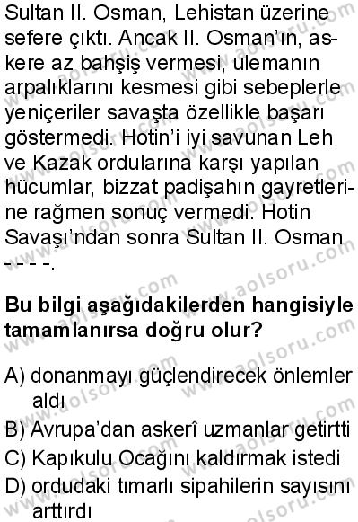 Tarih 5 Dersi 2025-2026 yılı 1. Dönem sınavı 3. Soru