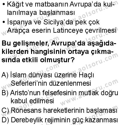 Tarih 5 Dersi 2025-2026 yılı 1. Dönem sınavı 6. Soru