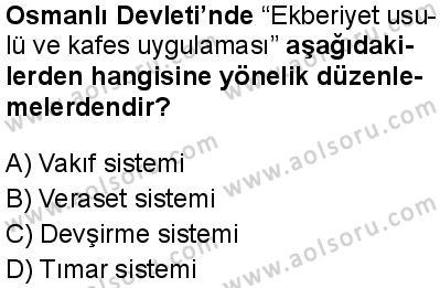 Tarih 5 Dersi 2025-2026 yılı 1. Dönem sınavı 8. Soru