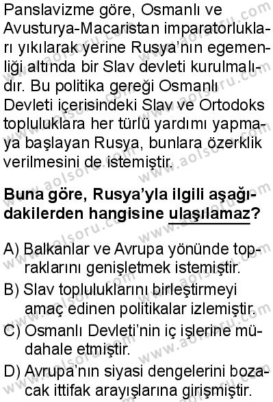 Tarih 5 Dersi 2025-2026 yılı 1. Dönem sınavı 10. Soru