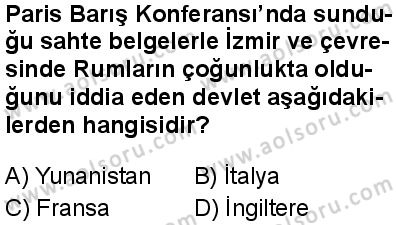 T.C. İnklap Tarihi ve Atatürkçülük 1 Dersi 2025-2026 yılı 1. Dönem sınavı 2. Soru