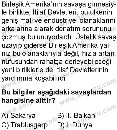T.C. İnklap Tarihi ve Atatürkçülük 1 Dersi 2025-2026 yılı 1. Dönem sınavı 3. Soru