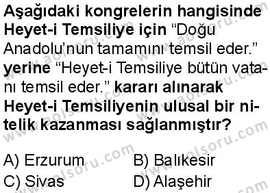 T.C. İnklap Tarihi ve Atatürkçülük 1 Dersi 2025-2026 yılı 1. Dönem sınavı 5. Soru