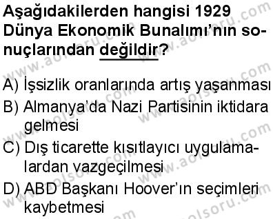 T.C. İnklap Tarihi ve Atatürkçülük 1 Dersi 2025-2026 yılı 1. Dönem sınavı 10. Soru