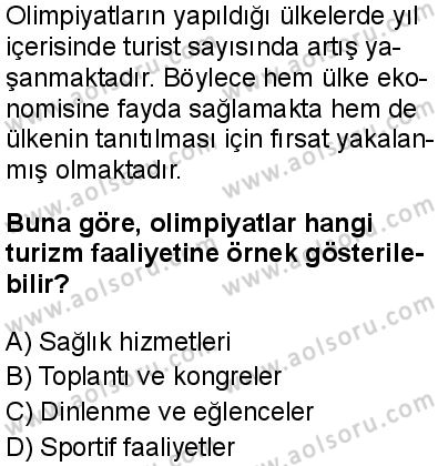 Seçmeli Coğrafya 2 Dersi 2025-2026 yılı 1. Dönem sınavı 5. Soru