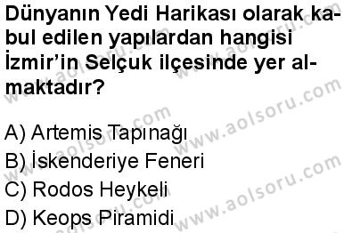 Seçmeli Coğrafya 2 Dersi 2025-2026 yılı 1. Dönem sınavı 6. Soru