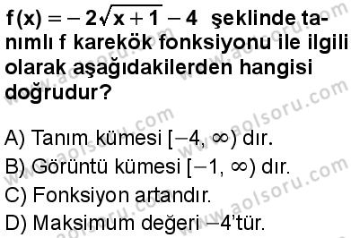 Matematik 4 Dersi 2025-2026 yılı 1. Dönem sınavı 1. Soru