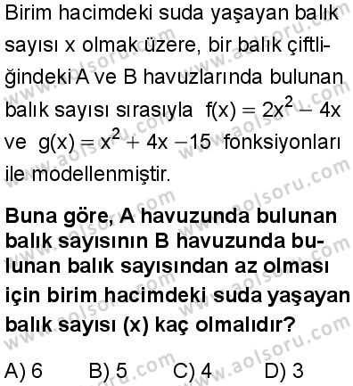 Matematik 4 Dersi 2025-2026 yılı 1. Dönem sınavı 4. Soru
