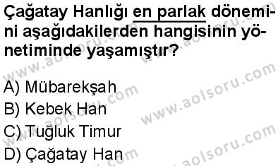 Seçmeli Ortak Türk Tarihi 2 Dersi 2025-2026 yılı 1. Dönem sınavı 2. Soru