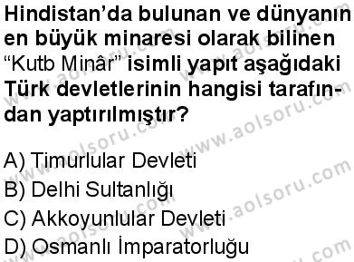 Seçmeli Ortak Türk Tarihi 2 Dersi 2025-2026 yılı 1. Dönem sınavı 5. Soru
