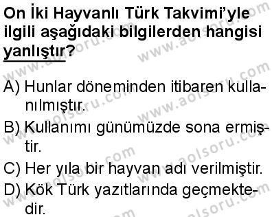 Seçmeli Ortak Türk Tarihi 2 Dersi 2025-2026 yılı 1. Dönem sınavı 9. Soru