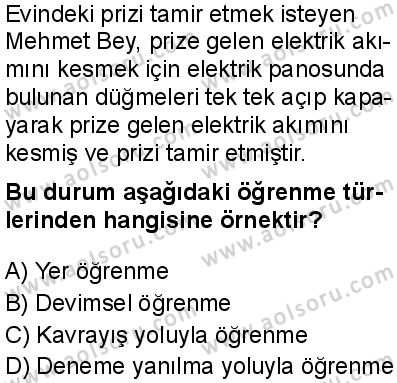 Seçmeli Psikoloji 2 Dersi 2025-2026 yılı 1. Dönem sınavı 4. Soru