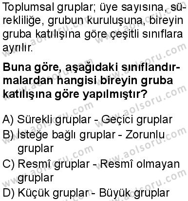 Seçmeli Sosyoloji 1 Dersi 2025-2026 yılı 1. Dönem sınavı 2. Soru