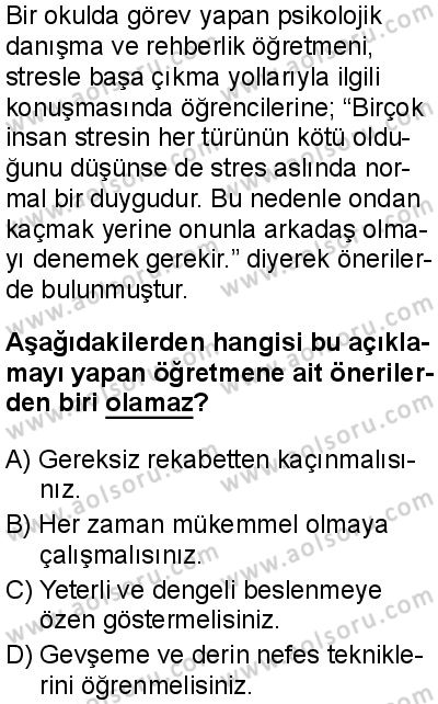 Sağlık Bilgisi ve Trafik Kültürü 1 Dersi 2025-2026 yılı 1. Dönem sınavı 5. Soru