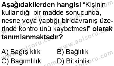 Sağlık Bilgisi ve Trafik Kültürü 1 Dersi 2025-2026 yılı 1. Dönem sınavı 6. Soru