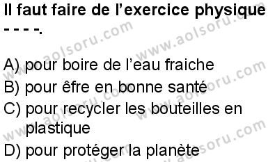 Fransızca 4 Dersi 2025-2026 yılı 1. Dönem sınavı 2. Soru