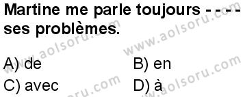 Fransızca 4 Dersi 2025-2026 yılı 1. Dönem sınavı 7. Soru
