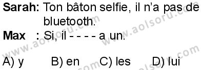 Fransızca 4 Dersi 2025-2026 yılı 1. Dönem sınavı 8. Soru