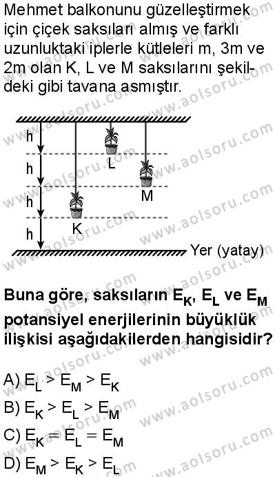 Fizik 3 Dersi 2025-2026 yılı 1. Dönem sınavı 9. Soru