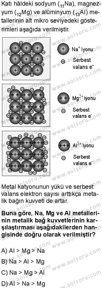 Kimya 1 Dersi 2025-2026 yılı 1. Dönem sınavı 6. Soru