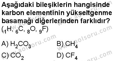 Seçmeli Kimya 3 Dersi 2025-2026 yılı 1. Dönem sınavı 1. Soru