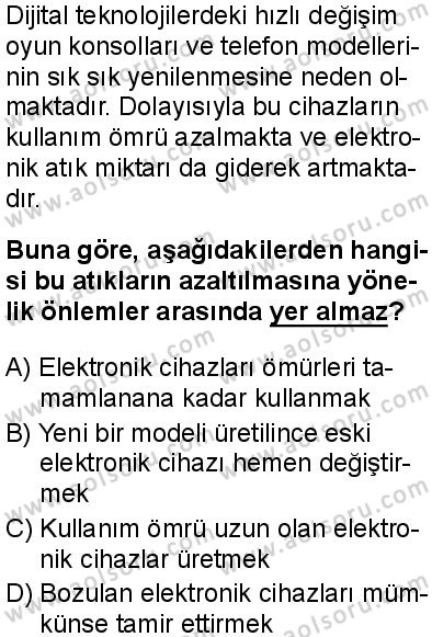 Biyoloji 4 Dersi 2025-2026 yılı 1. Dönem sınavı 10. Soru