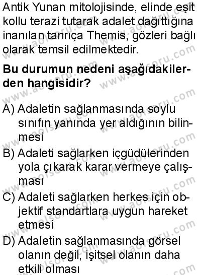 Seçmeli Demokrasi ve İnsan Hakları 1 Dersi 2025-2026 yılı 1. Dönem sınavı 5. Soru