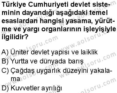 Seçmeli Demokrasi ve İnsan Hakları 1 Dersi 2025-2026 yılı 1. Dönem sınavı 6. Soru