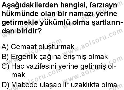 Temel Dini Bilgiler 2 Dersi 2025-2026 yılı 1. Dönem sınavı 2. Soru