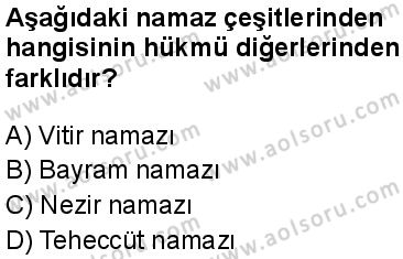 Temel Dini Bilgiler 2 Dersi 2025-2026 yılı 1. Dönem sınavı 3. Soru