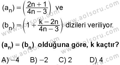 Seçmeli Matematik 3 Dersi 2025-2026 yılı 1. Dönem sınavı 5. Soru